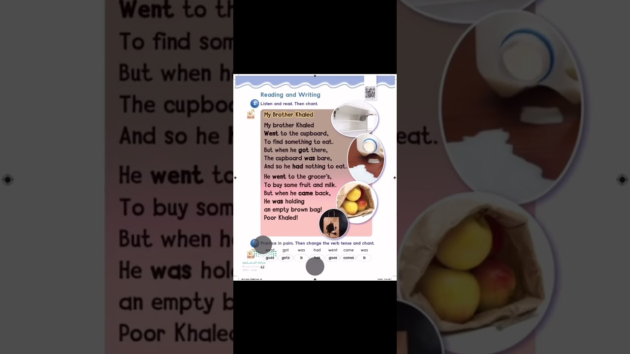 شرح انجليزي we can 3 خامس وسادس انجليزي رابع ابتدائي وثالث الترم الثاني الوحده الثامنه صفحة ٦٢