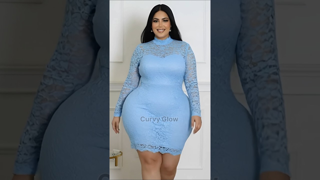 Sophisticated Lace High Neck Mini Dress | Plus Size Fashion