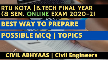 RTU MAIN/BACK EXAM 2020-21 | B.Tech | How to prepare for New Objective Types Question Paper.