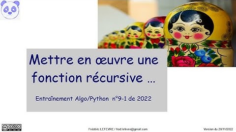 🔎 Exercice corrigé Python - Mettre en œuvre une fonction récursive …