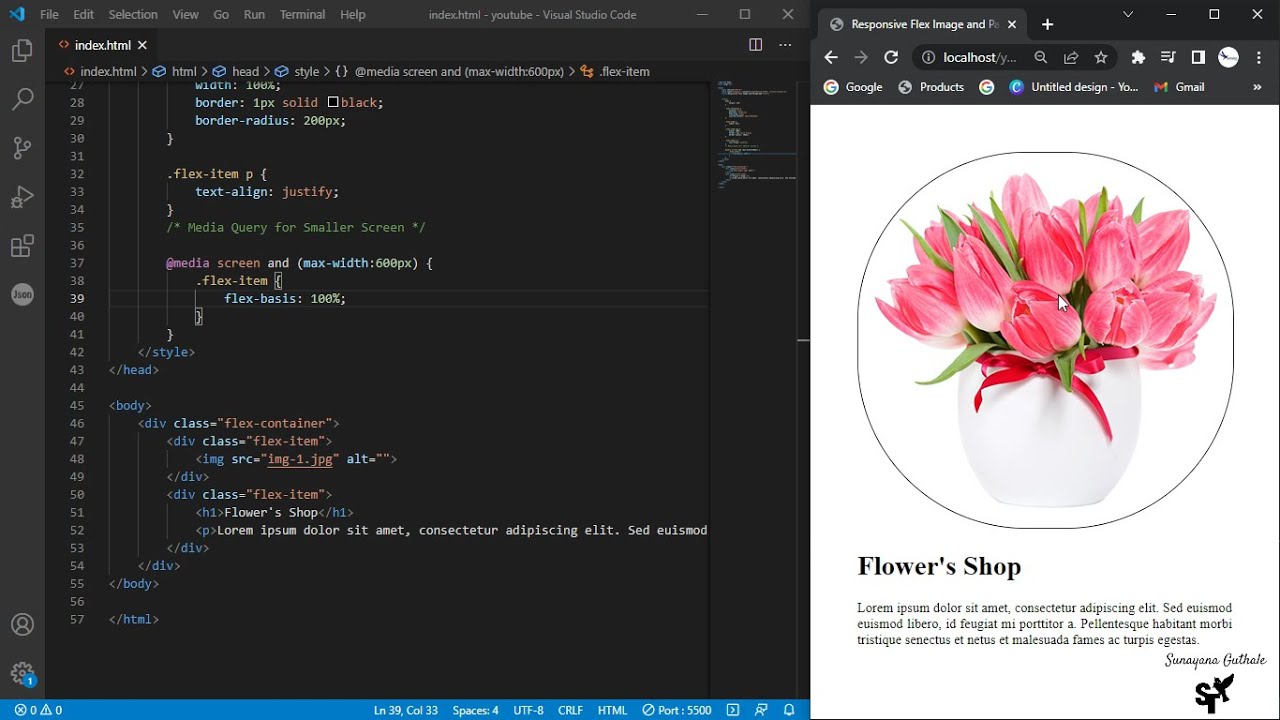 Responsive Flex Image and Paragraph || Flex for Image and Paragraph ...
