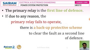 Lecture Video 6 18EE72 Module 1  Introduction to power system protection Dr  K V Ramanareddy