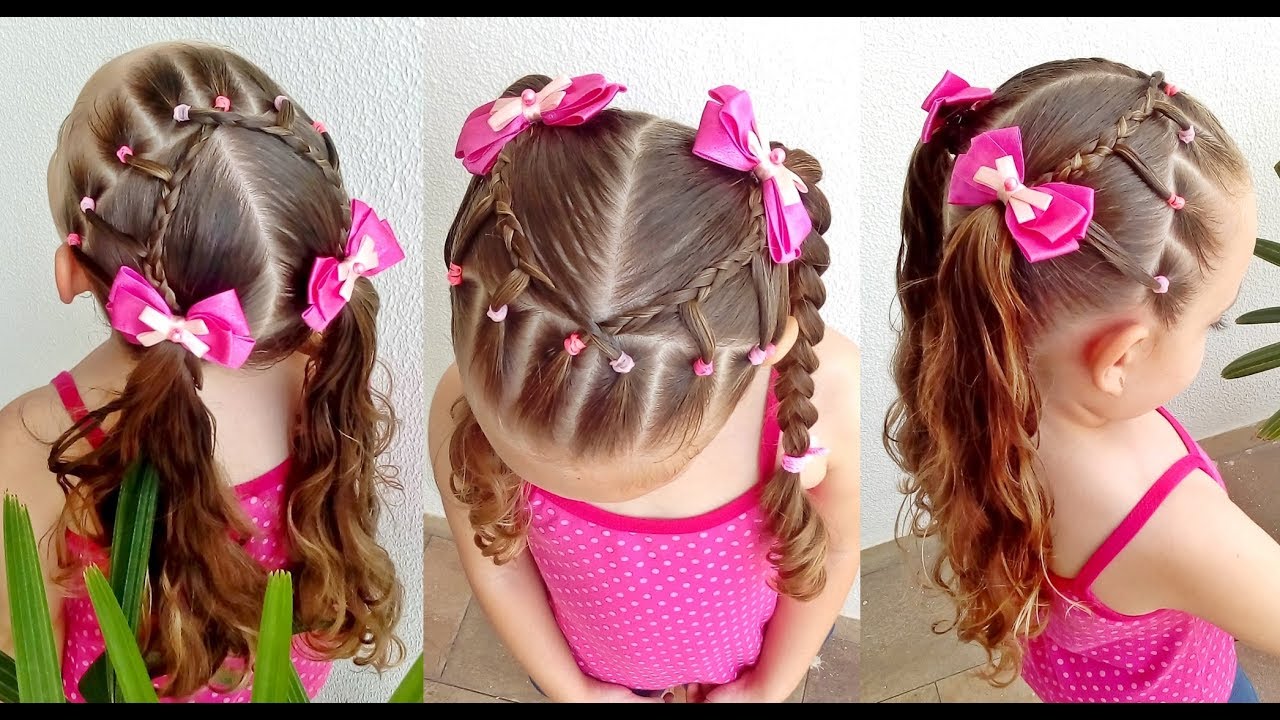 Easy hairstyle for girls / Hairstyle with elastic bands and two ponytail  for school - thptnganamst.edu.vn