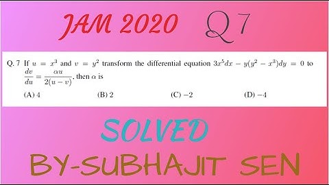 #DIFFERENTIAL EQUATION# JAM 2020 Q7 DETAILS SOLUTION