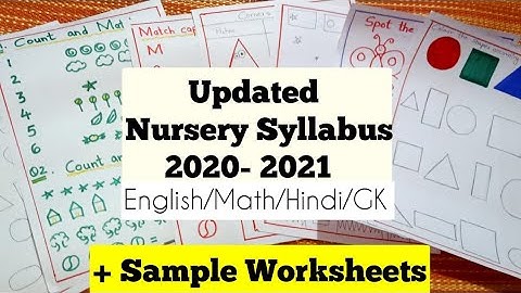 Nursery Syllabus 2020-2021| Kindergarten Learning Syllabus | #Nursery #Parentsy