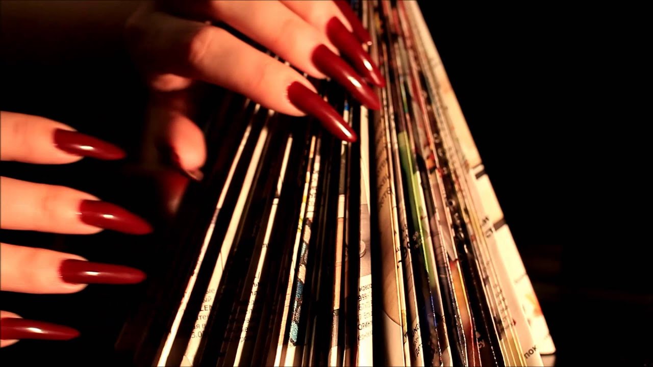 LongNailsQueen scratching her red long nails (video 3) YouTube