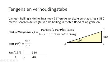 Tangent and ratio table (3 HAVO & 3 VWO)