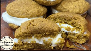 How to Make Pumpkin Cake Whoopie Pies with Cream Cheese Frosting