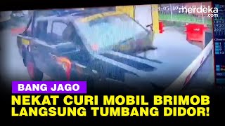 Detik-Detik CCTV Rekam Bang Jago Curi Mobil Brimob Papua, Pelaku Tumbang Ditembak Polisi