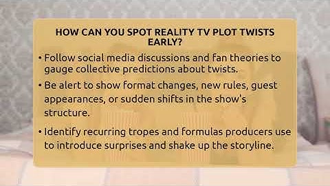 How Can You Spot Reality TV Plot Twists Early? - The Reality Radar