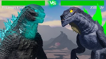 Godzilla vs Zilla Jr Fight With Healthbars - Roblox 4K