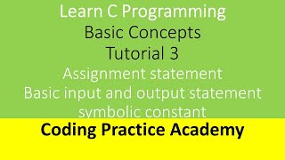 C Programming Basic concepts for beginners. C programming Tutorial 3