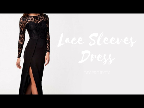 black dress with clear sleeves
