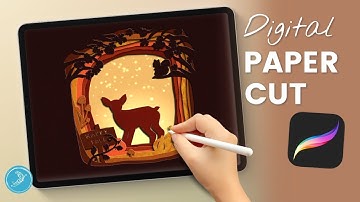 🍁 Digital Papercut FALL scene in Procreate!