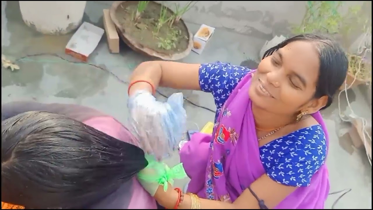 vasemol 33 kesh kala Applying on hair by Mother।।How to apply and benifits