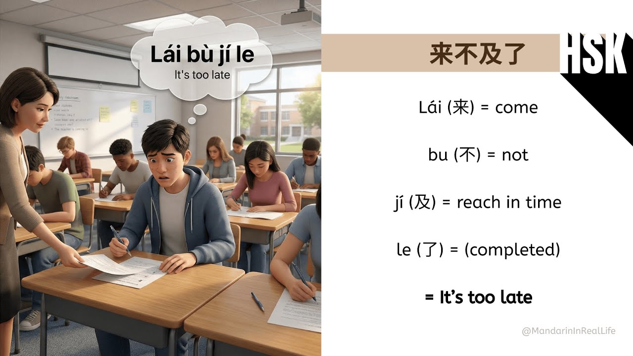 Common Chinese Phrase: 来不及了 (Too Late!) ⏰  | Mandarin | HSK