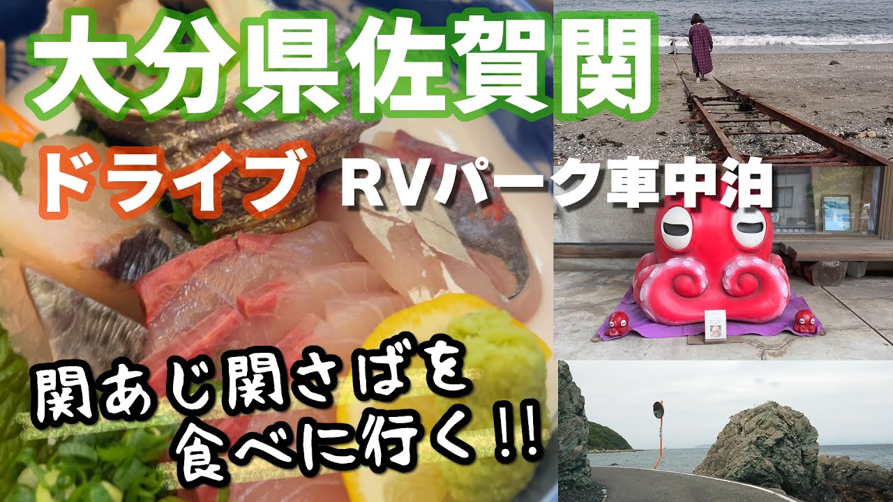 #38 佐賀関に関あじ関さばを食べに行く！初めてのRVパークで車中泊♪佐賀関のいいところ紹介します☺