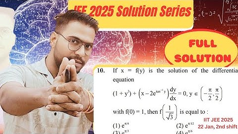 JEE Main 2025 | 22 Jan Shift 2 | Differential Equation Question Solution | Quick Concept & Trick 