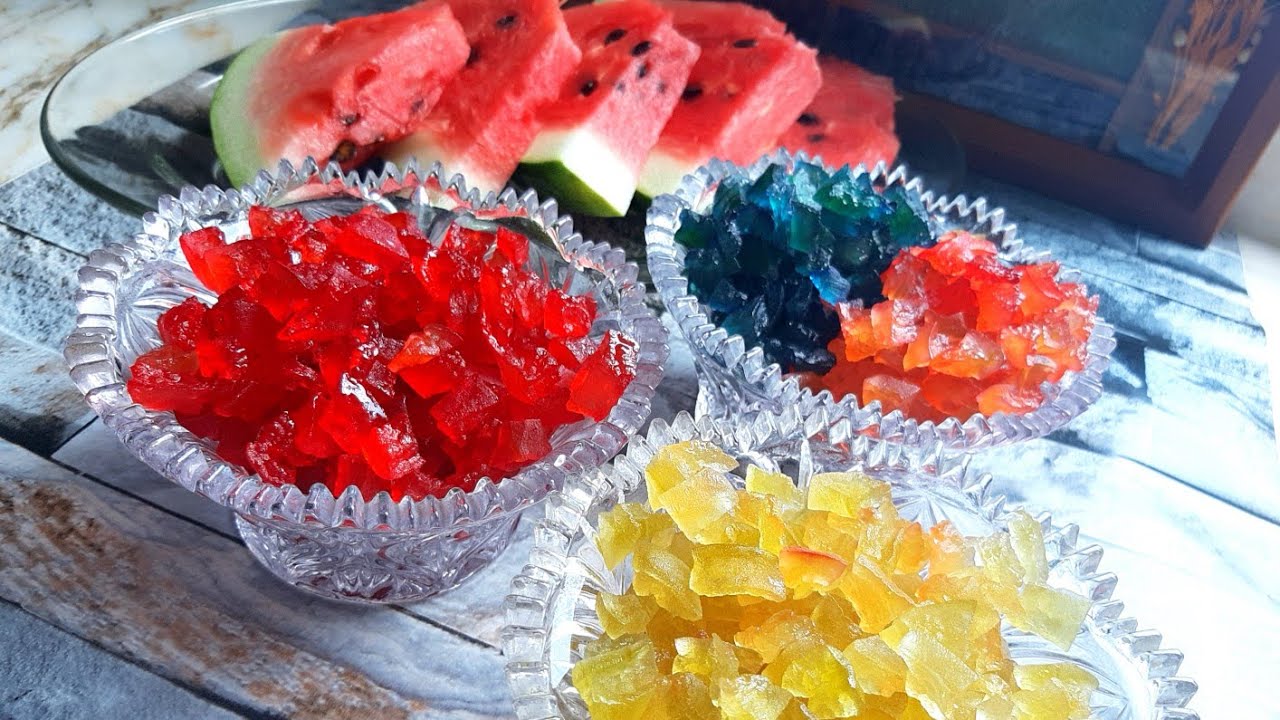 فواكه مجففة من أبسط المكونات بأكتر من نكهة 🍋🍊🍓🍇 من قشور البطيخ