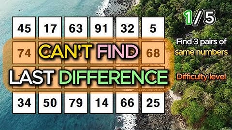 GENIUS FINDS THE DIFFERENCE!Find 3 pairs of identical numbers /Dementia Prevention Quizzes/Tests.60