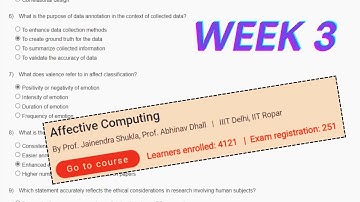Affective Computing Week 3 Assignment Solutions || Assignment 3 || NPTEL || Jan - Feb 2024