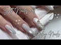 Minimalist Milky White Nails ✨ Feminine Watercolor Flower Nail Art | Elegant Gel Nail Tutorial