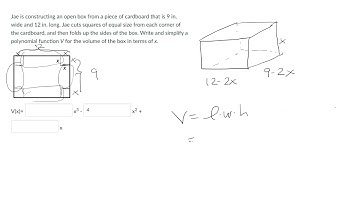 Finding the volume of the box constructing it from a cardboard