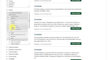 CV database instructions for recruiters