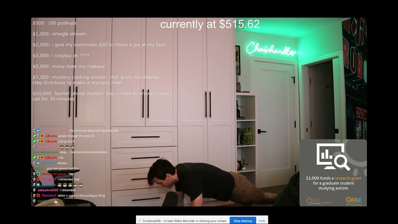 Chandler Riggs push ups for charity Part 2