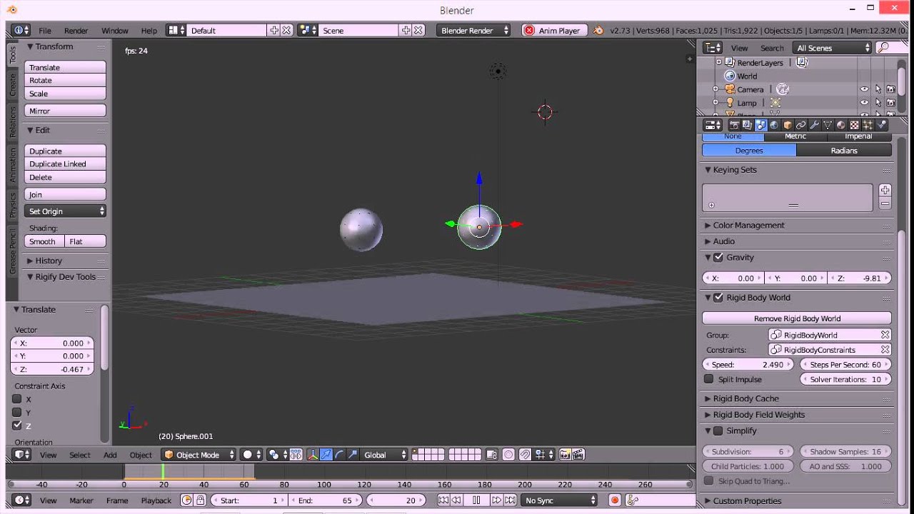 latihan rigid body bouncing ball - YouTube