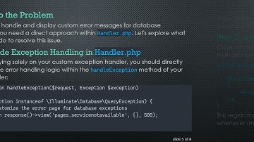 How to Create a Custom DatabaseException in Laravel for a Unified Error Message