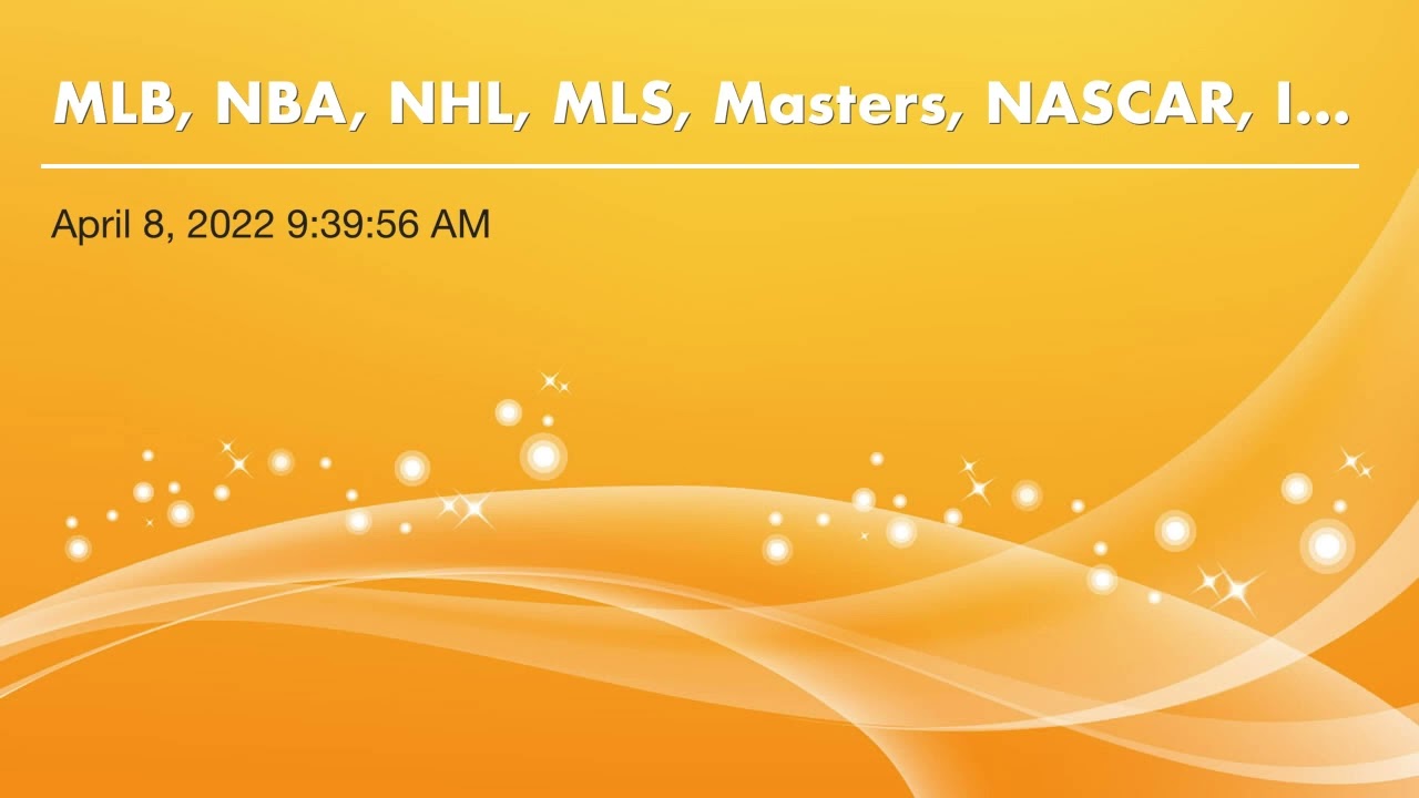 MLB, NBA, NHL, MLS, Masters, NASCAR, Idol, News & Notes, Best Bet