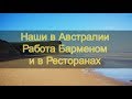 Наши в Австралии.  Работа Барменом и в Ресторанах