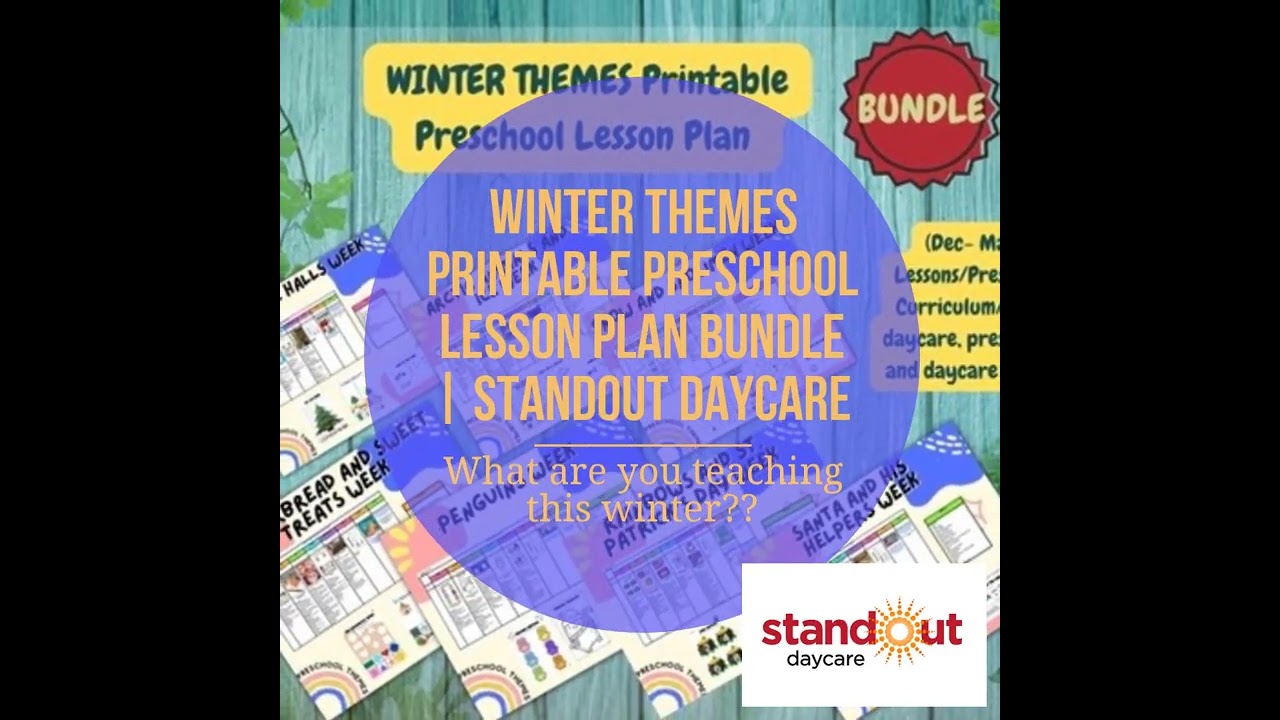 WINTER THEMES Printable Preschool Lesson Plan BUNDLE | Standout Daycare
