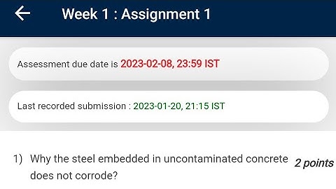 NPTEL WEEK-1 Assignment Answers|| Maintenance and Repair of Concrete Structures|| 2023 Jan