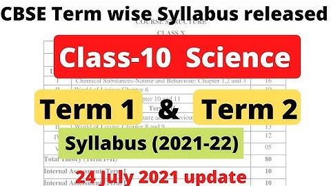 CBSE Class 10 Term wise Science syllabus | Latest syllabus | Reduced syllabus