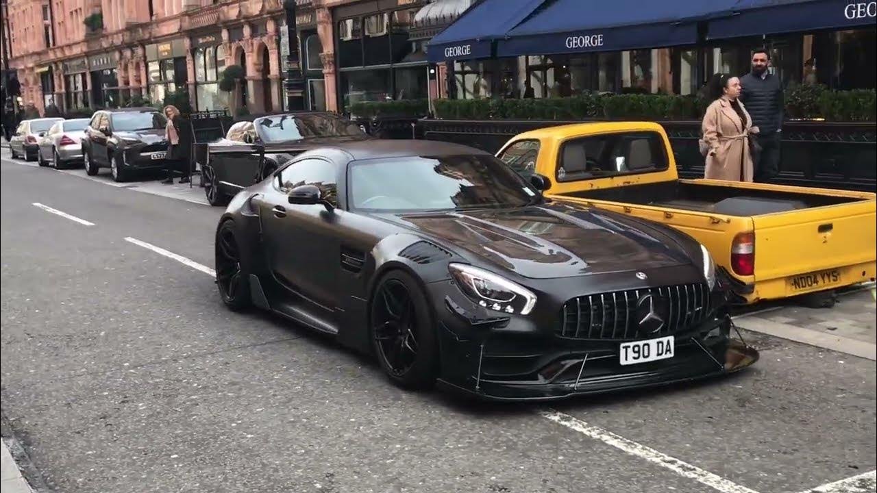 Black Mercedes AMG GT w/ Body Kit Loud Exhaust Sound & Acceleration