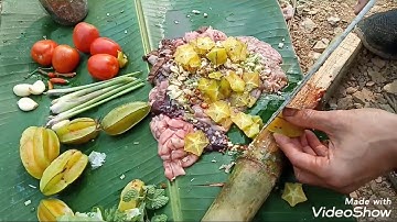 Tây Bắc vùng cao //đặc sản Tây Bắc (nậm pịa)dê nướng ống lam ngon phải biết