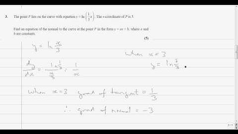C3 Jan 2006 Q3 Equation of normal for Inx
