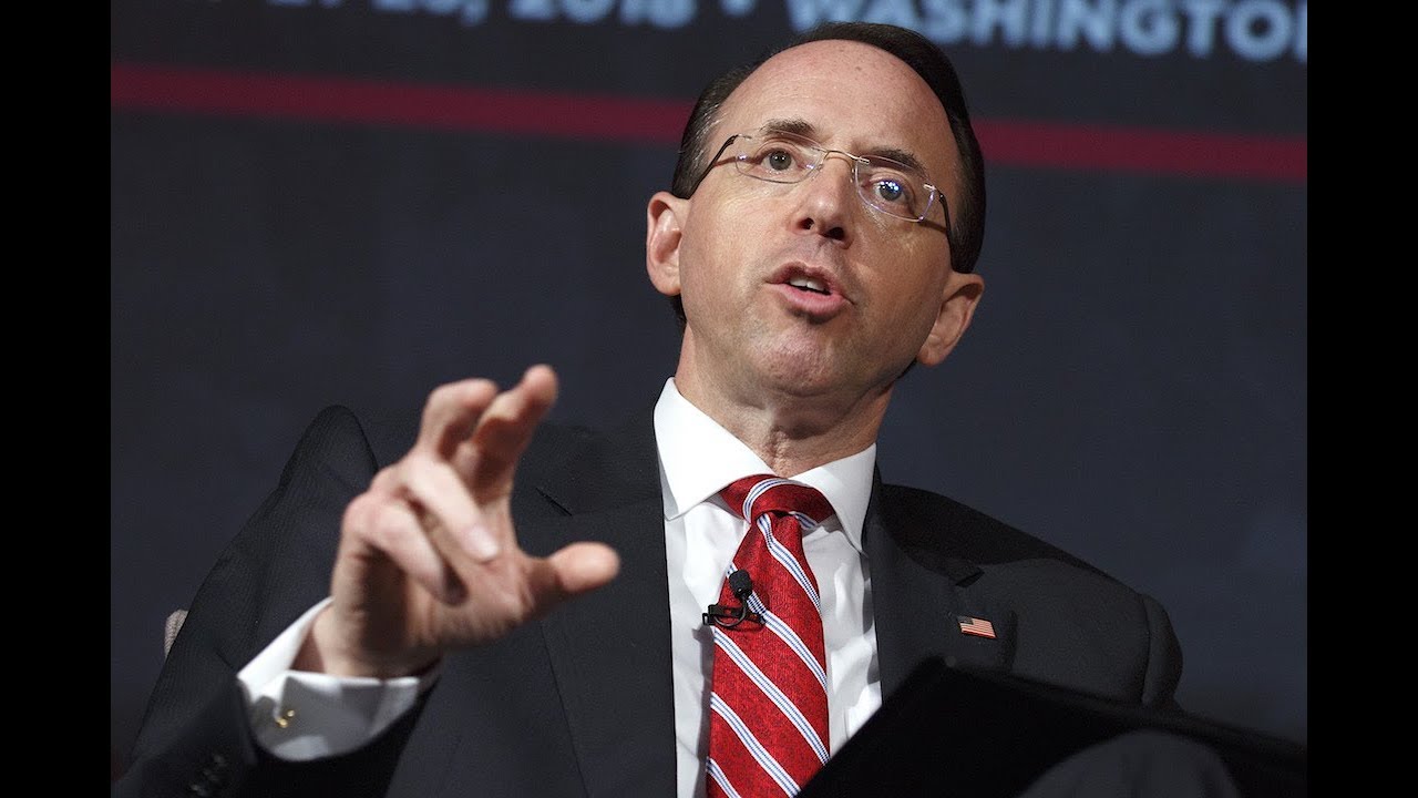 WATCH: Deputy Atty. Gen. Rosenstein makes law enforcement announcement at news briefing