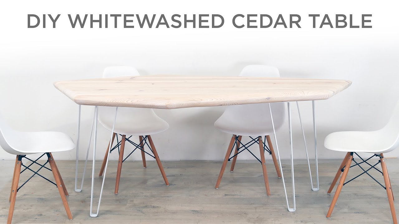 How To Whitewash Cedar And Make A Modern Dining Table Youtube