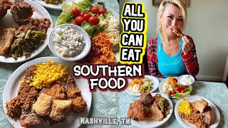 ALL YOU CAN EAT SOUTHERN FOOD in Nashville, TN!! Hermitage House Smorgasbord #RainaisCrazy