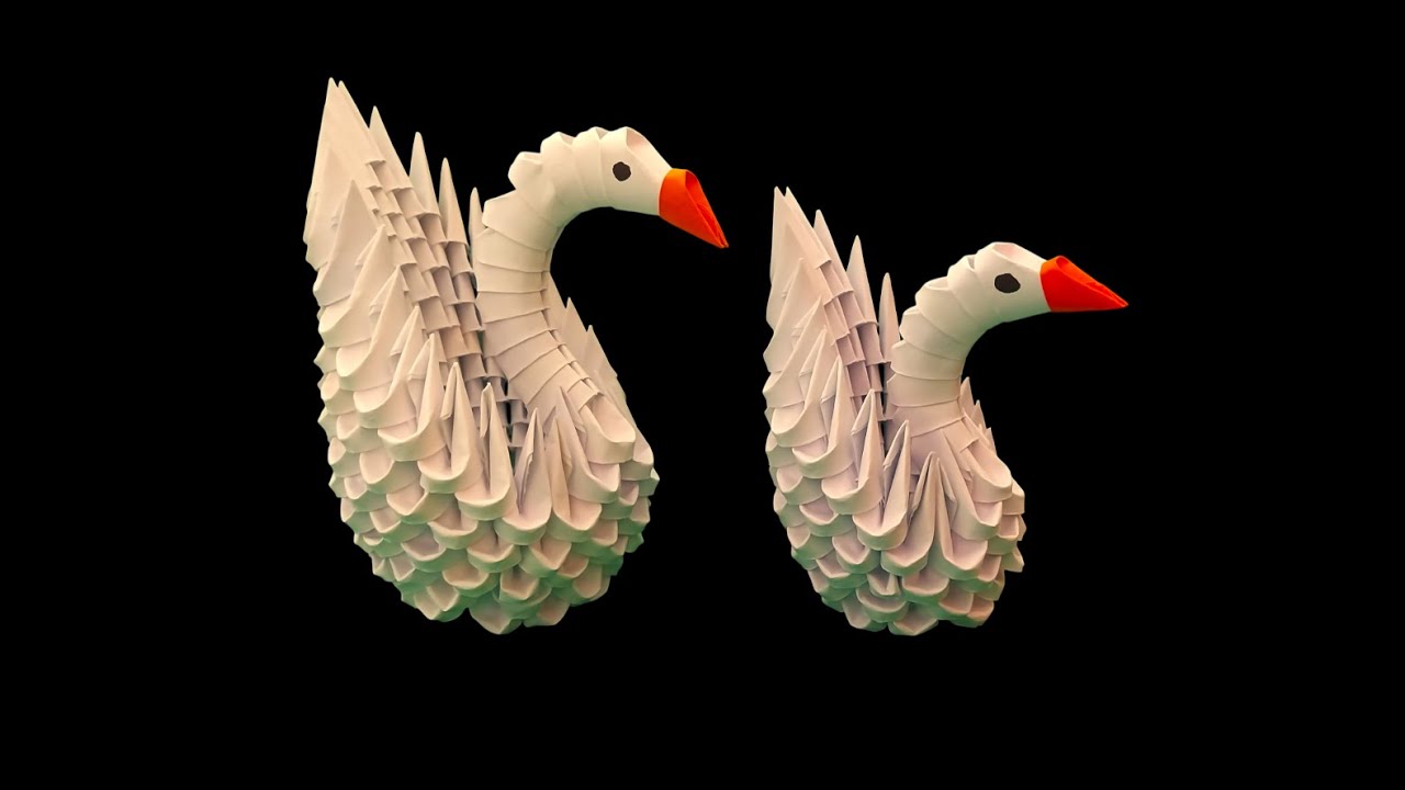 Easy 3D Origami Small Swan | 148 Pieces Beginner Tutorial - YouTube