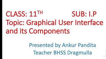 Topic: GUI & Components . Class 11th I.P