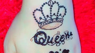 رسم تاج queen بالحنه فخم ورقيق 👑 رسم تاج بالحنه للعروسه ياجماله