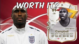 91 Sol Campbell Golazo Icon Player Analysis!! || EA FC 24 Ultimate Team