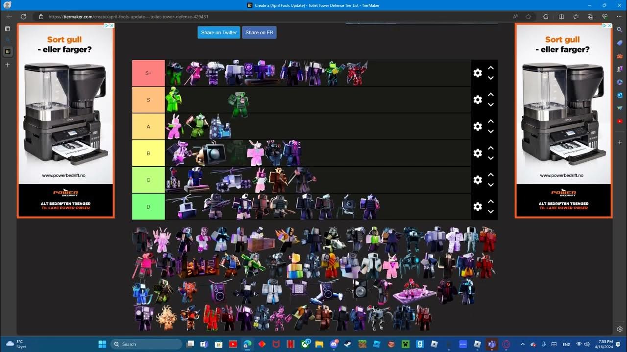 TTD TIER LIST (april fools update) YouTube