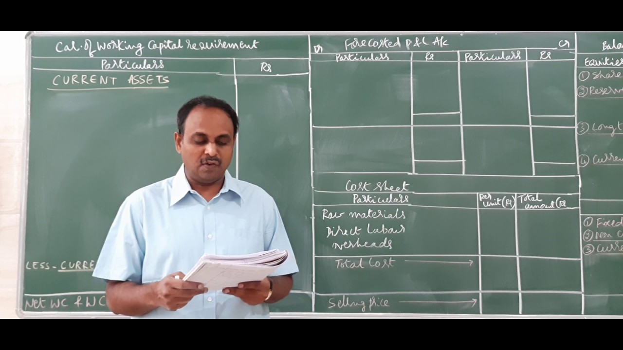 Problems On Calculation Of WORKING CAPITAL REQUIREMENT Part 11 YouTube