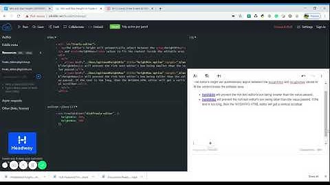 Min and Max Height of Froala WySIWYG Editor V3 JSFiddle