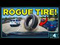 🔥 RUNAWAY TIRE Smash &amp; Semi Truck Road Rage! USA